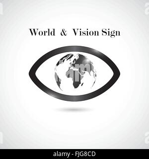 Global vision sign,eye icon,search symbol,business concept. Vector illustration Stock Vector