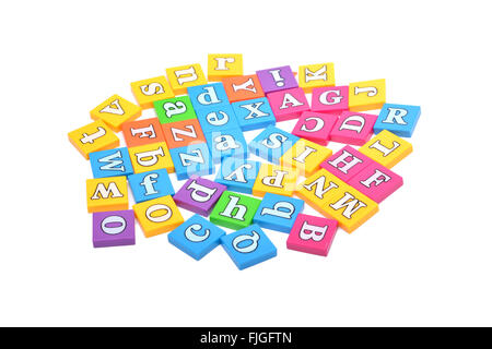 Set of Colorful Alphabets isolated on white background. Stock Photo