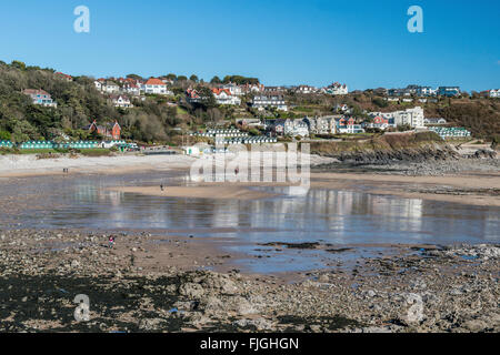 Langland Bay on the AONB Gower peninsula, south Wales Stock Photo