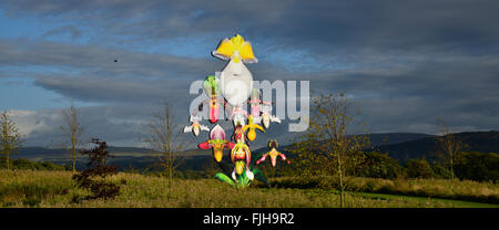Jupiter Artland Edinburgh Scotland UK Sculpture by Marc Quinn. !2 metre high orchid. Stock Photo