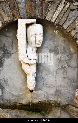 Street fountain in the picturesque village of Manarola. Cinque Terre, La Spezia, Liguria, Italy Stock Photo