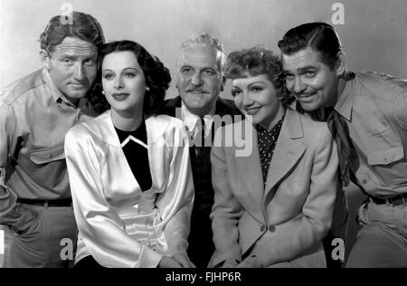 SPENCER TRACY, HEDY LAMARR, FRANK MORGAN, CLAUDETTE COLBERT, CLARK GABLE, BOOM TOWN, 1940 Stock Photo