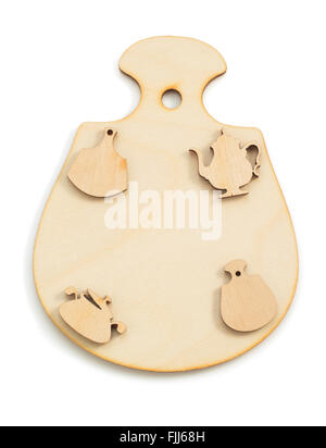 wooden toy form isolated on white background Stock Photo