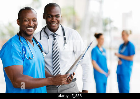 portrait of African American medical workers working together Stock Photo