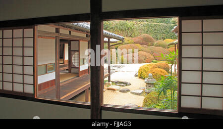 Japan Takahashi Raikyuji Temple garden Okayama Prefecture Stock Photo