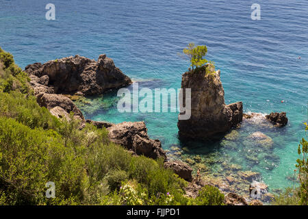 La Grotta near Paleokastritsa, Corfu Stock Photo