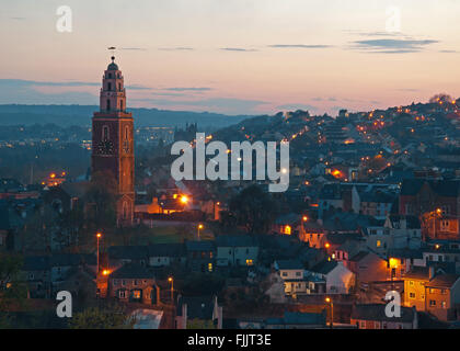 Shandon Tower, St Annes Church, Cork, Ireland at dusk. Stock Photo