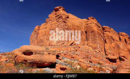 Red rock formation at Snow Canyon State Park in St. George, Utah Stock Photo