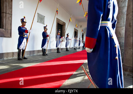 Palace Guard at the Presidential Palace in Quito, Ecuador Stock Photo