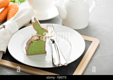 White and light Easter table setting Stock Photo