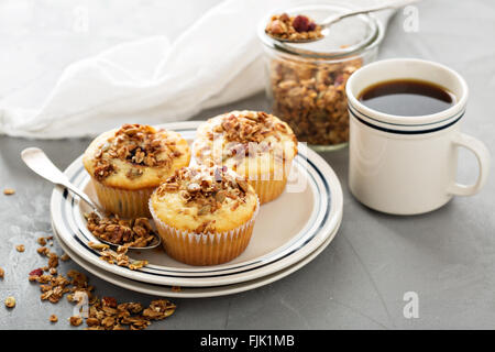 Homemade granola muffins for breakfast Stock Photo