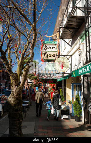 Don Mee Restaurant in Chinatown - Victoria, Vancouver Island, British Columbia, Canada Stock Photo