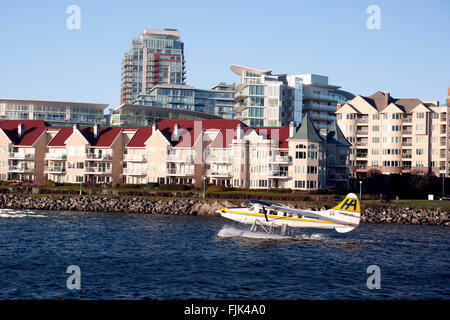 Seaplane in Victoria Harbour - Victoria, Vancouver Island, British Columbia, Canada Stock Photo