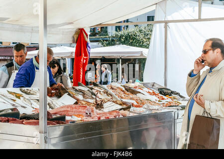 Market, Campo Santa Margherita, Dorsoduro, Venice, Italy Stock Photo