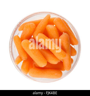Healthy carrot stick snacks in bowl isolated on a white background. Stock Photo