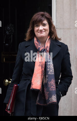 March 2nd 2016. Education Secretary Nicky Morgan leaves the weekly ...