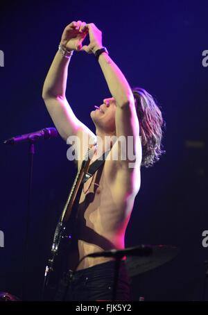 New York, NY, USA. 2nd Mar, 2016. Paul Klein of Lany in attendance for Troye Sivan's Blue Neighborhood Tour, Webster Hall, New York, NY March 2, 2016. Credit:  Derek Storm/Everett Collection/Alamy Live News Stock Photo