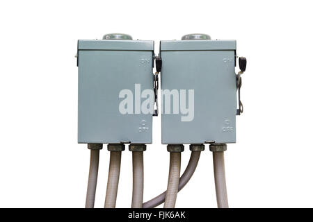 A photo of Safety switch box on white isolate background Stock Photo