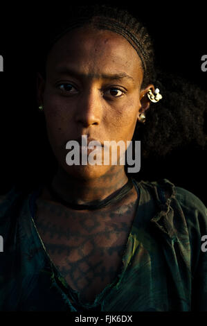 Young woman belonging to the Agaw people ( Ethiopia) Stock Photo