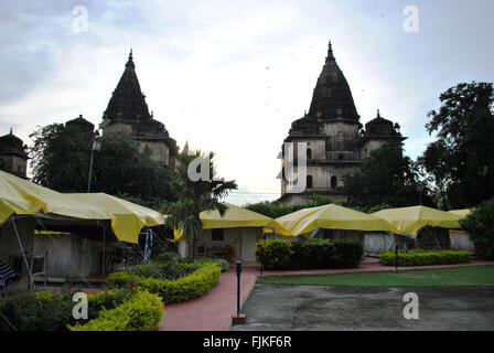 Chhatris (Cenotaphs), Orchha, Madhya Pradesh, India Stock Photo