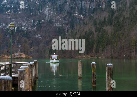 View from Konigsee lake, Berchtesgaden, Germany in the winter Stock Photo