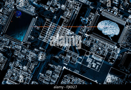 artificial-intelligence and human brain Stock Photo