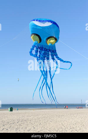 geography / travel, Estonia, Pärnu, beaches, kite in shape of an octopus, Additional-Rights-Clearance-Info-Not-Available Stock Photo
