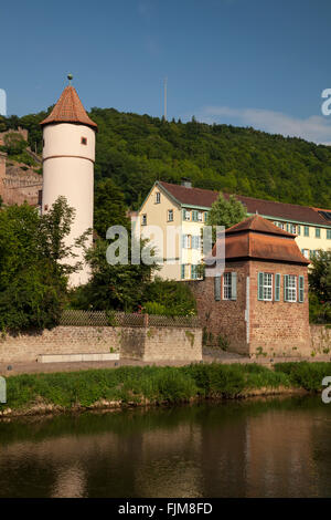 geography / travel, Germany, Baden-Wuerttemberg, Wertheim, Tauberpromenade, Kittstein tower, exterior view, Additional-Rights-Clearance-Info-Not-Available Stock Photo