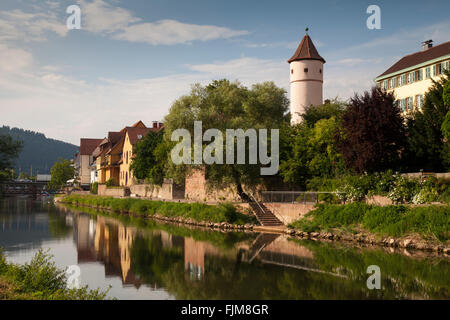 geography / travel, Germany, Baden-Wuerttemberg, Wertheim, Tauberpromenade, Kittstein tower, exterior view, Additional-Rights-Clearance-Info-Not-Available Stock Photo