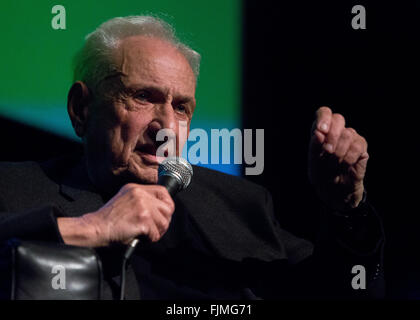 Architect Frank Gehry attends a Los Angeles World Affairs Council Special Event on the occasion of a major retrospective of his work currently on display at Los Angeles County Museum of Art (LACMA) in Los Angeles, USA, on 02 March 2016. Photo: Hubert Boesl - NO WIRE SERVICE - Stock Photo