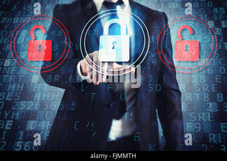 Select closed padlock Stock Photo