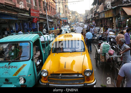 19 February 2016. Barabazaar Road traffic West Bengal, Kolkata. Photo by Palash Khan Stock Photo