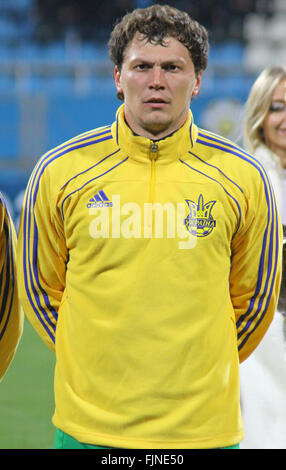 Andriy Piatov of Ukraine national soccer team looks on before friendly game against Canada Stock Photo