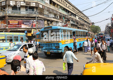 19 February 2016. Barabazaar Road traffic West Bengal, Kolkata. Photo by Palash Khan Stock Photo