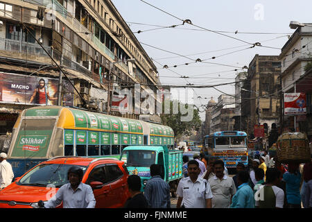 19 February 2016. Barabazaar Road traffic West Bengal, Kolkata. Photo by Palash Khan Stock Photo