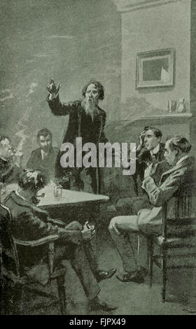 Daniel Deronda by George Eliot. Mordecai speaking to Deronda. Caption reads: 'You must behold a glory where I behold it.' Illustration by Gordon Browne. First published 1876.  GE - was a pen name for Mary Ann Evans 22 November 1819 – 22 December 1880.  GB: English artist 15 April 1858 – 27 May 1932 Stock Photo