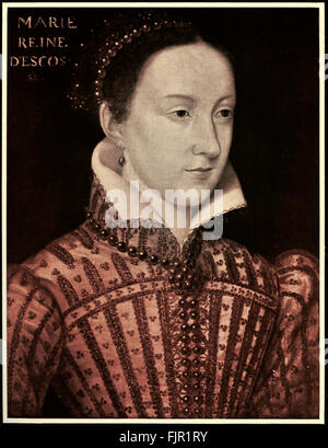 Mary, Queen of Scots (1542-1587), painted in 1500-1. Mary, a catholic and rival cousin to Elizabeth's protestant regime, was the mother of James I. Herbert Norris artist  died 1950 - may require copyright clearance Stock Photo