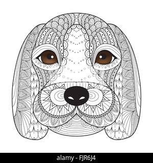 Zendoodle of camel for t shirt design,design element and adult coloring book page. Vector illustration Stock Vector