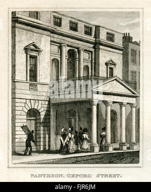 Pantheon, Oxford Street, London. From 1835 print. Stock Photo