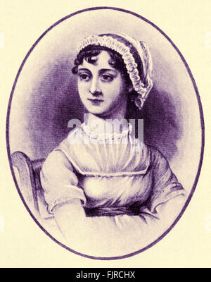 Jane Austen - Portrait of the English novelist as a young woman 16 December 1775 - 18 July 1817. Stock Photo