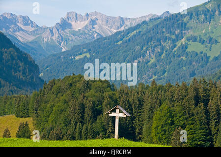 geography / travel, Germany, Bavaria, landscapes, wayside cross in the Oytal, Additional-Rights-Clearance-Info-Not-Available Stock Photo