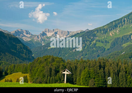 geography / travel, Germany, Bavaria, landscapes, wayside cross in the Oytal, Additional-Rights-Clearance-Info-Not-Available Stock Photo