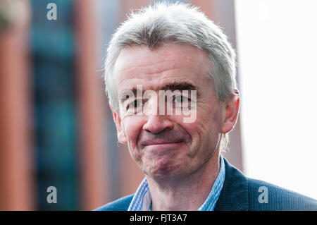 Belfast, Northern Ireland, UK. 3rd March, 2016. Michael O'Leary, Chief Executive Officer (CEO) of Ryanair, the Irish airline, and largest in Europe. Credit:  Stephen Barnes/Alamy Live News Stock Photo