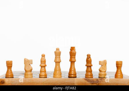 White chess team lined up Stock Photo