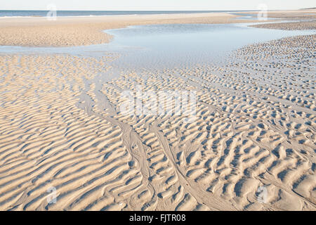 Sand ripples on the beach, Jacksonville Beach, Florida, USA Stock Photo