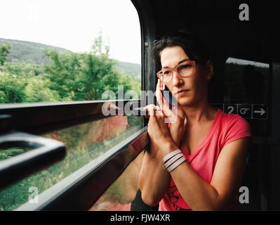 Close-up Of Woman On Train