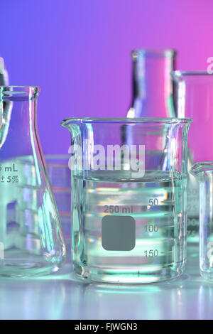 Science Lab Clear science lab with clear blue background and test tubes with blue ...