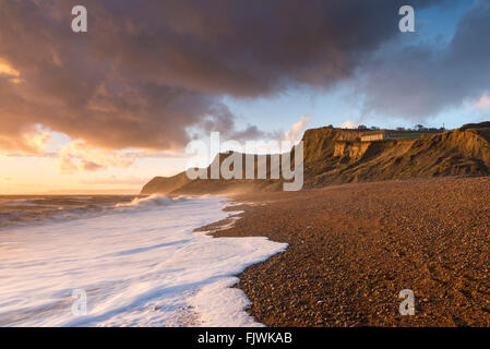 Eype Beach at near West Bay on Dorset's Jurassic Coast, UK Stock Photo