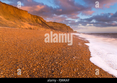 Eype Beach at near West Bay on Dorset's Jurassic Coast, UK Stock Photo