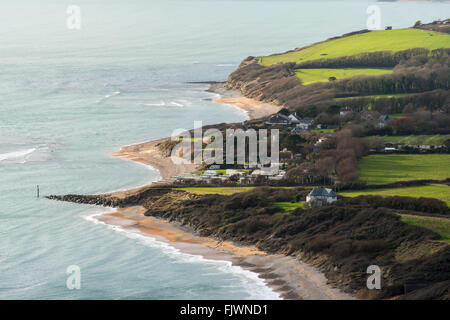 View from the South West Coast Path at White Nothe looking across Ringstead Bay on the Dorset Jurassic Coast. Picture Credit: Graham Hunt/Alamy Stock Photo